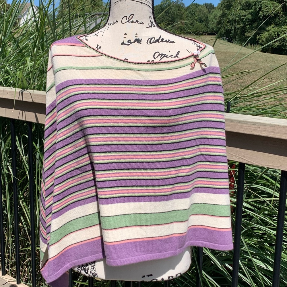 Max Studio Purple Cashmere Shaw Poncho - NWT